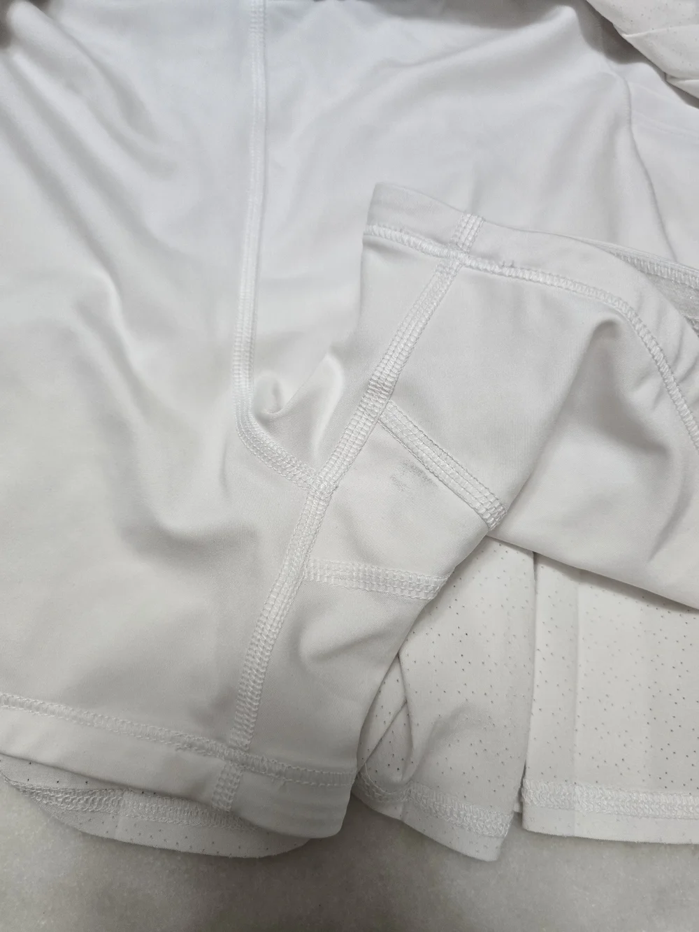 Athleta White Pleated Mini Skirt